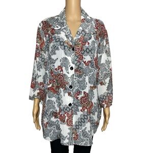 Sarah B Woman Blouse 2X Long Sleeve  Multicolor